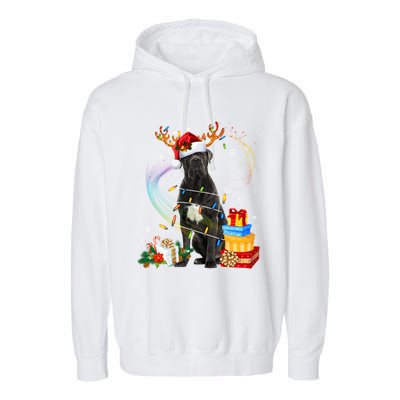 Cane Corso Dog Christmas Reindeer Santa Lights Dogs Xmas Gift Garment-Dyed Fleece Hoodie