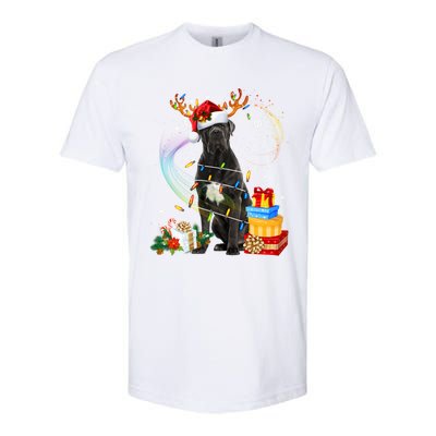 Cane Corso Dog Christmas Reindeer Santa Lights Dogs Xmas Gift Softstyle CVC T-Shirt