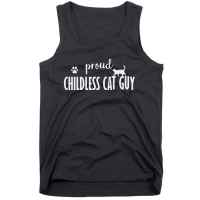 Childless Cat Dudes Scat Dad Proud Childless Cat Guy Tank Top