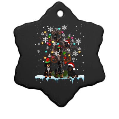 Cute Christmas Dachshund Tree Clothes Dog Lover Holiday Ceramic Star Ornament