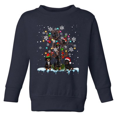 Cute Christmas Dachshund Tree Clothes Dog Lover Holiday Toddler Sweatshirt