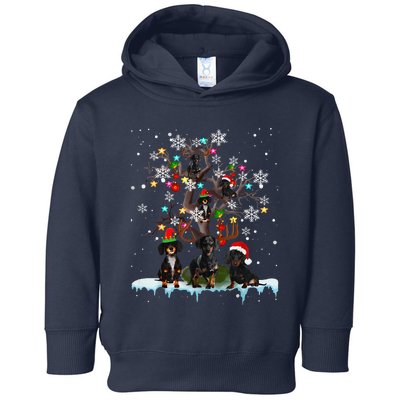 Cute Christmas Dachshund Tree Clothes Dog Lover Holiday Toddler Hoodie