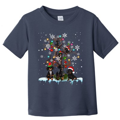 Cute Christmas Dachshund Tree Clothes Dog Lover Holiday Toddler T-Shirt