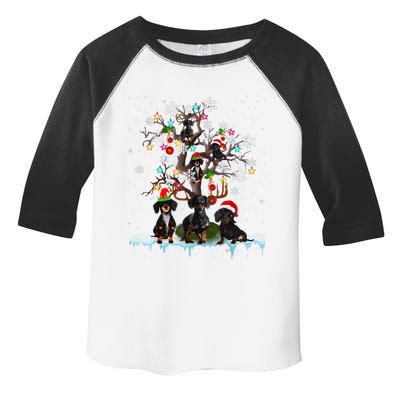 Cute Christmas Dachshund Tree Clothes Dog Lover Holiday Toddler Fine Jersey T-Shirt