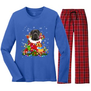 Cane Corso Dog Christmas Tree Lights Pajamas Xmas Matching Great Gift Women's Long Sleeve Flannel Pajama Set 