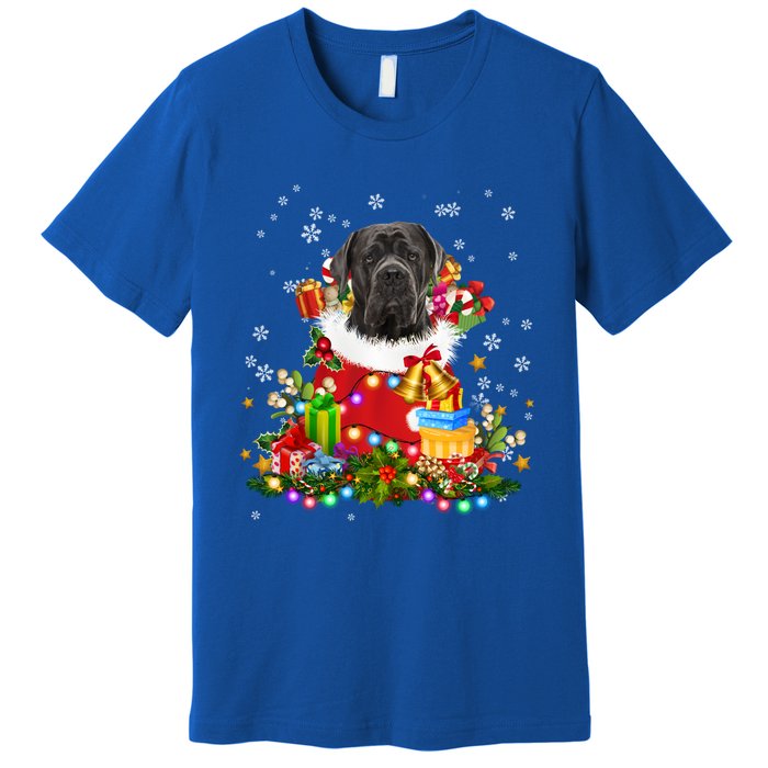 Cane Corso Dog Christmas Tree Lights Pajamas Xmas Matching Great Gift Premium T-Shirt