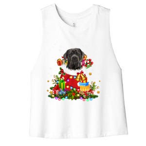 Cane Corso Dog Christmas Tree Lights Pajamas Xmas Matching Great Gift Women's Racerback Cropped Tank