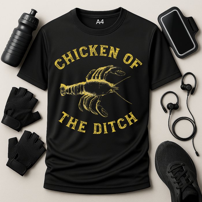 Crawfish Chicken Ditch Retro Cajun Food Gif Cooling Performance Crew T-Shirt