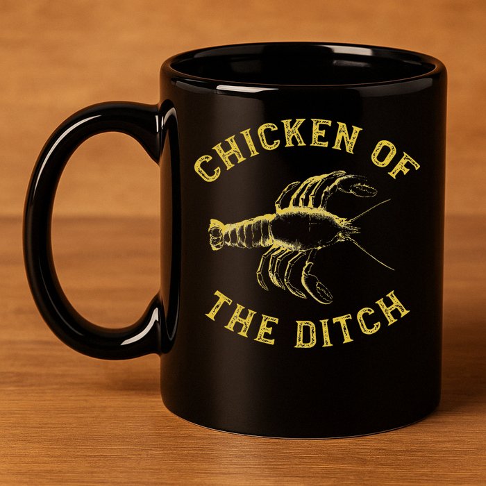 Crawfish Chicken Ditch Retro Cajun Food Gif 11oz C Handle Ceramic Mug