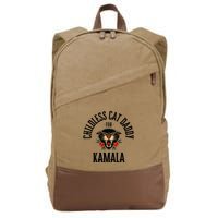 Childless Cat Daddy For Kamala Against Fascism Feminist Cotton Canvas Backpack