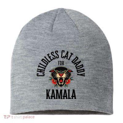 Childless Cat Daddy For Kamala Against Fascism Feminist Sustainable Beanie