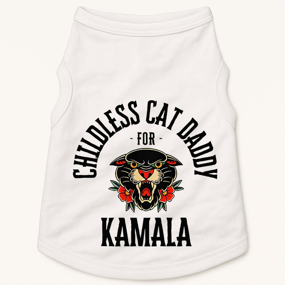 Childless Cat Daddy For Kamala Against Fascism Feminist Doggie Tank