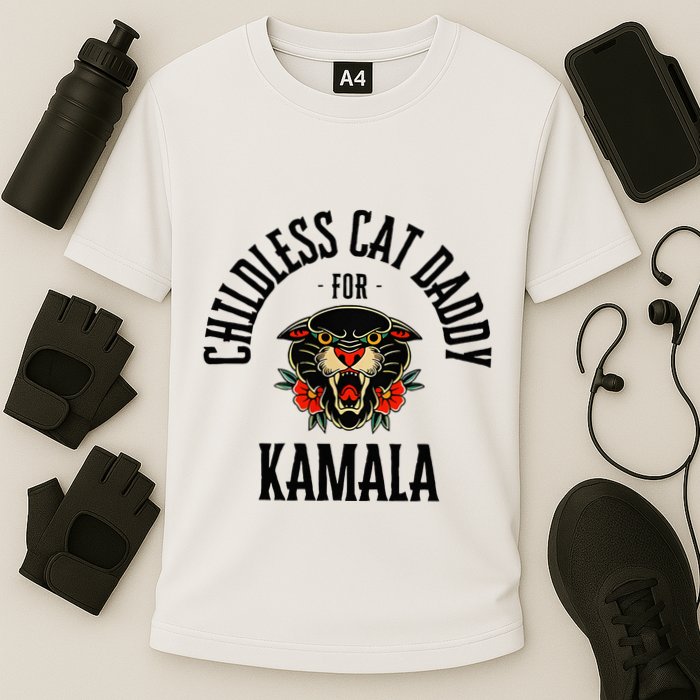 Childless Cat Daddy For Kamala Against Fascism Feminist Cooling Performance Crew T-Shirt