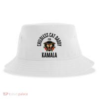 Childless Cat Daddy For Kamala Against Fascism Feminist Sustainable Bucket Hat