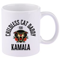 Childless Cat Daddy For Kamala Against Fascism Feminist 11oz C Handle Ceramic Mug