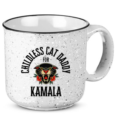 Childless Cat Daddy For Kamala Against Fascism Feminist 15oz Campfire Ceramic Mug