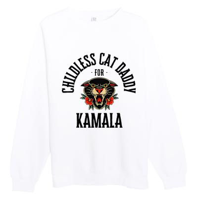 Childless Cat Daddy For Kamala Against Fascism Feminist Premium Crewneck Sweatshirt