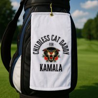 Childless Cat Daddy For Kamala Against Fascism Feminist Golf Towel