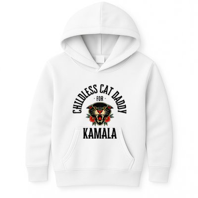 Childless Cat Daddy For Kamala Against Fascism Feminist Kids Hoodie