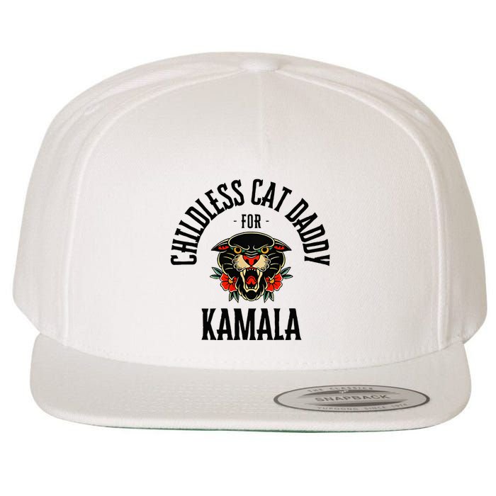 Childless Cat Daddy For Kamala Against Fascism Feminist Wool Snapback Cap