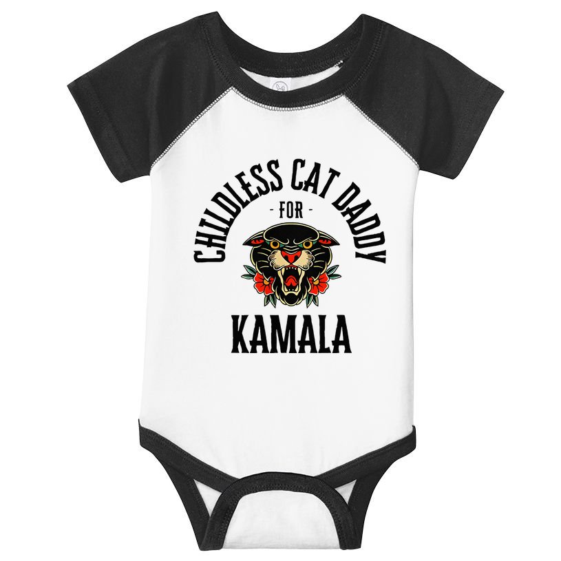Childless Cat Daddy For Kamala Against Fascism Feminist Infant Baby Jersey Bodysuit