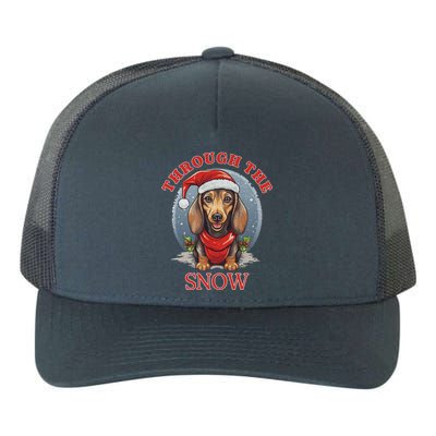 Cute Christmas Dachshund Dog Through The Snow Xmas Holiday Gift Yupoong Adult 5-Panel Trucker Hat