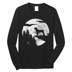 Cane Corso Dog Full Moon At Night Pet Owner Cane Corso Long Sleeve Shirt