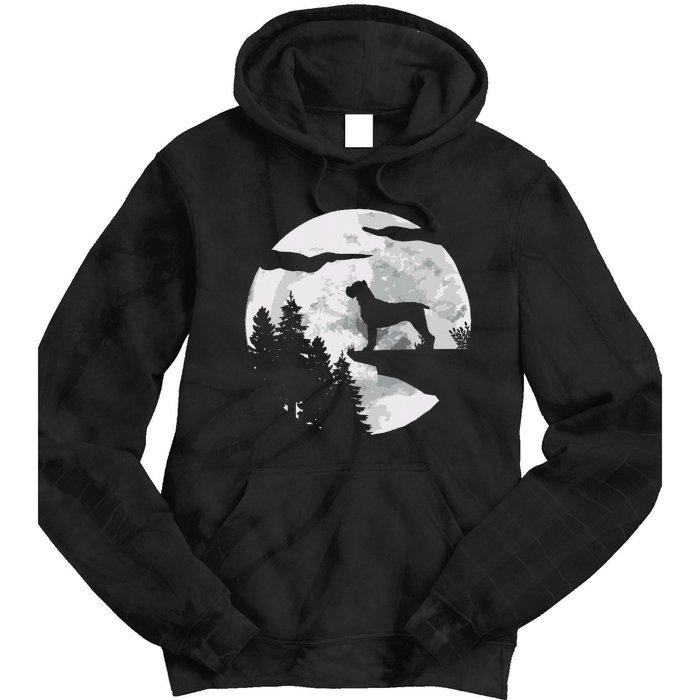 Cane Corso Dog Full Moon At Night Pet Owner Cane Corso Tie Dye Hoodie