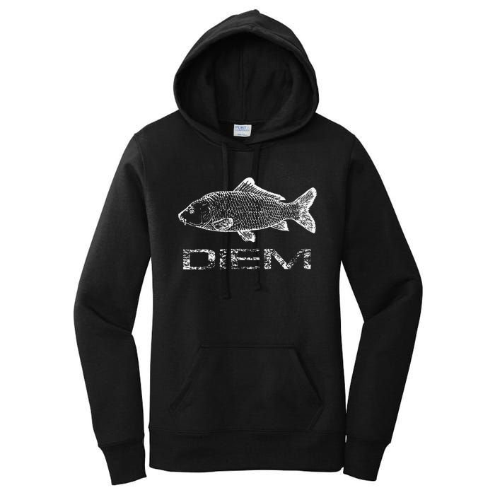 Carp (Carpe) Diem Fishing Fish Women's Pullover Hoodie