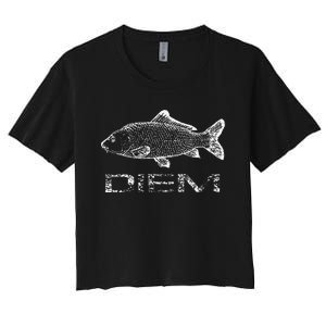 Carp (Carpe) Diem Fishing Fish Women's Crop Top Tee