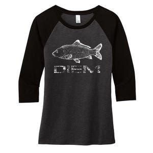 Carp (Carpe) Diem Fishing Fish Women's Tri-Blend 3/4-Sleeve Raglan Shirt