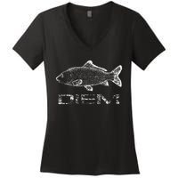 Carp (Carpe) Diem Fishing Fish Women's V-Neck T-Shirt