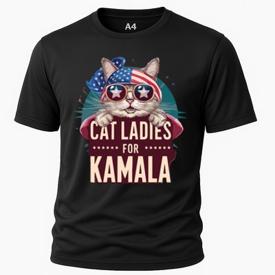 Cute Cat Design Cat Ladies For Kamala Cooling Performance Crew T-Shirt