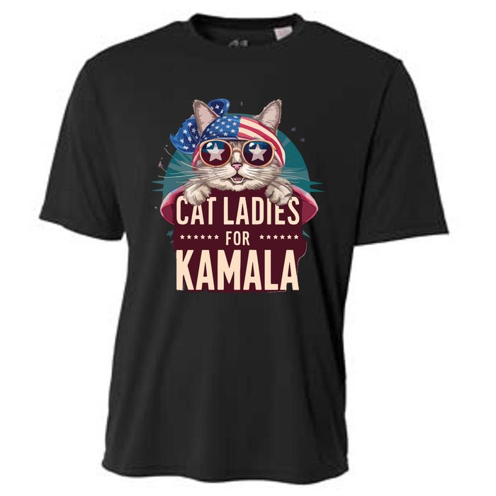 Cute Cat Design Cat Ladies For Kamala Cooling Performance Crew T-Shirt