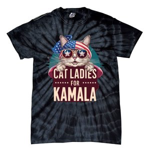 Cute Cat Design Cat Ladies For Kamala Tie-Dye T-Shirt