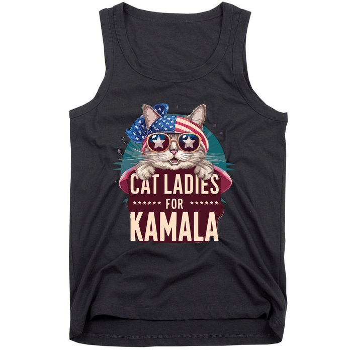 Cute Cat Design Cat Ladies For Kamala Tank Top