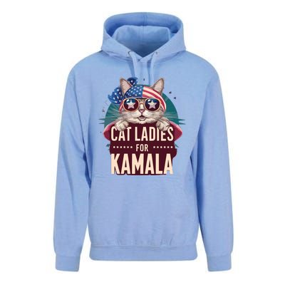 Cute Cat Design Cat Ladies For Kamala Unisex Surf Hoodie