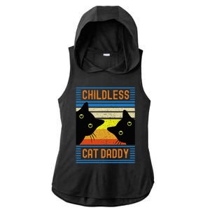 Childless Cat Daddy 2024 For President Cat Dad Ladies PosiCharge Tri-Blend Wicking Draft Hoodie Tank