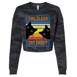 Childless Cat Daddy 2024 For President Cat Dad Cropped Pullover Crew