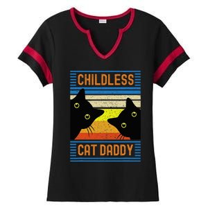 Childless Cat Daddy 2024 For President Cat Dad Ladies Halftime Notch Neck Tee