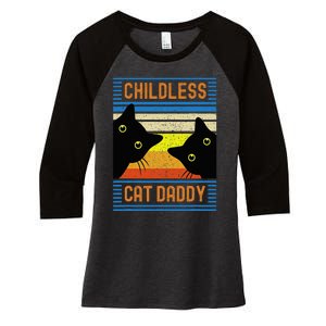 Childless Cat Daddy 2024 For President Cat Dad Women's Tri-Blend 3/4-Sleeve Raglan Shirt