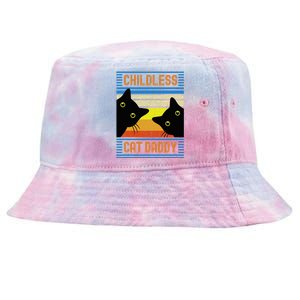 Childless Cat Daddy 2024 For President Cat Dad Tie-Dyed Bucket Hat