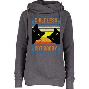 Childless Cat Daddy 2024 For President Cat Dad Womens Funnel Neck Pullover Hood