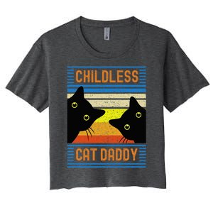 Childless Cat Daddy 2024 For President Cat Dad Women's Crop Top Tee