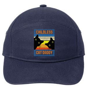 Childless Cat Daddy 2024 For President Cat Dad 7-Panel Snapback Hat