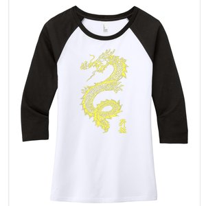 Cool Chinese Dragon Women's Tri-Blend 3/4-Sleeve Raglan Shirt