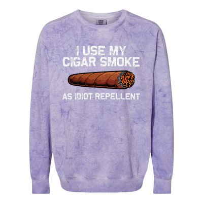 Cool Cigar Dad Tobacco Smoker Cigar Lovers Smoking Colorblast Crewneck Sweatshirt