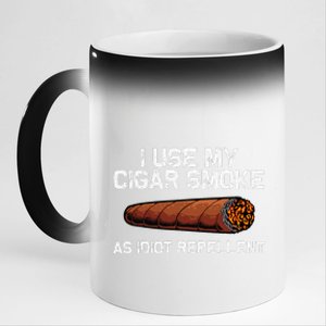 Cool Cigar Dad Tobacco Smoker Cigar Lovers Smoking 11oz Black Color Changing Mug