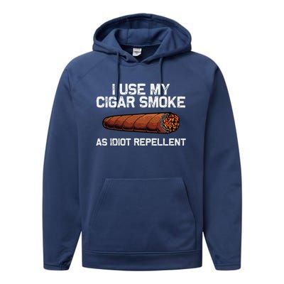 Cool Cigar Dad Tobacco Smoker Cigar Lovers Smoking Performance Fleece Hoodie