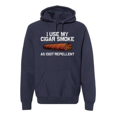 Cool Cigar Dad Tobacco Smoker Cigar Lovers Smoking Premium Hoodie